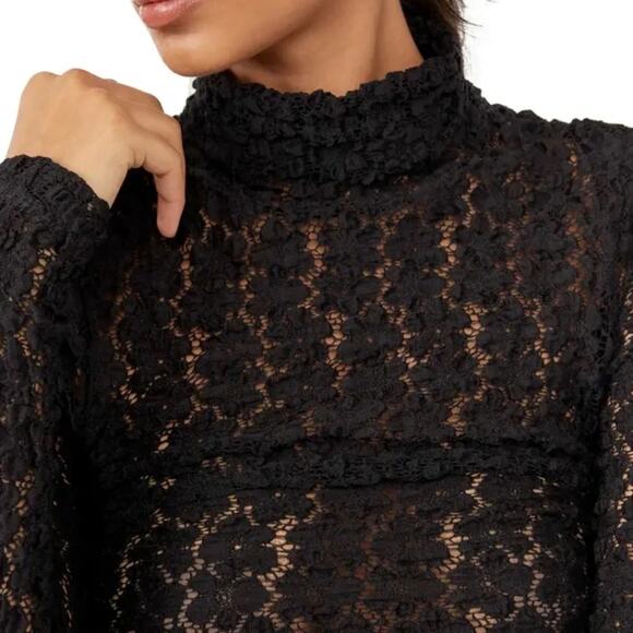 NEW Free People Intimately Free Black Lace Day and Night Long Sleeve Bodysuit - Picture 2 of 13